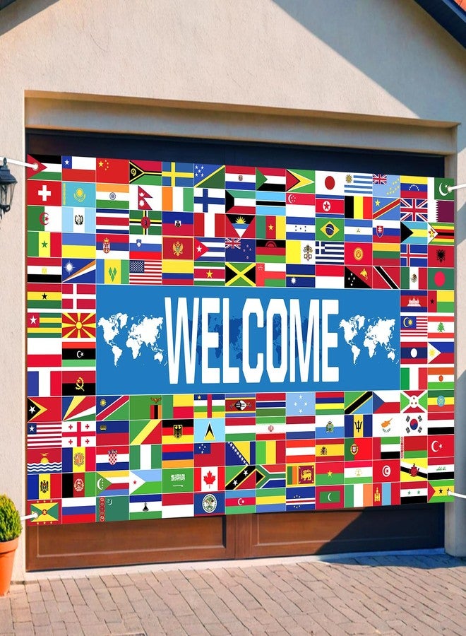 Yoirrat World Flag Banner International Flag Decorations International Welcome Banner Country Flags of The World Backdrop Decorations for School Classroom Office Sport Event Birthday Party Decor - Image 2
